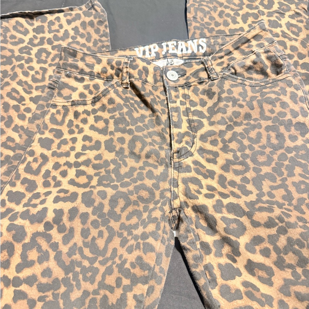 VIP High Rise Leopard Print Jeans - Picture 2 of 3
